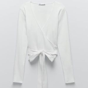 Zara Tied Ribbed Top